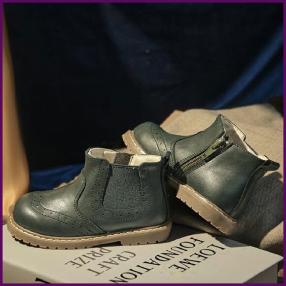 Vintage Leather Embroidered Toddler Girls Boots Mid Calf Water Resistant - Picture 7 of 8